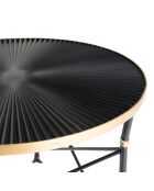 Table d'appoint ronde avec pieds métal noir/doré - D.61xH.45.5 cm